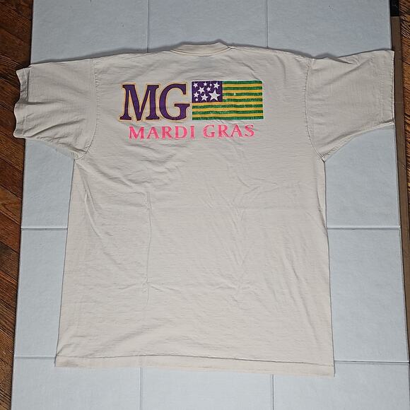 Vintage Tees Unlimited Mardi Gras T Shirt Mens XXL White Single Stitch USA - Picture 4 of 10